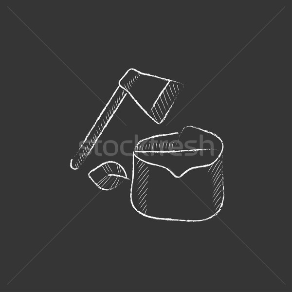 Deforestation. Drawn in chalk icon. Stock photo © RAStudio