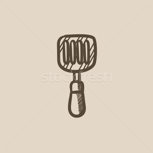 Konyha szedőlapát rajz ikon vektor izolált Stock fotó © RAStudio