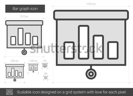 Bar graph line icon. Stock photo © RAStudio