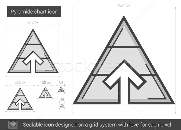 金字塔 圖表 線 圖標 向量 孤立 商業照片 © RAStudio