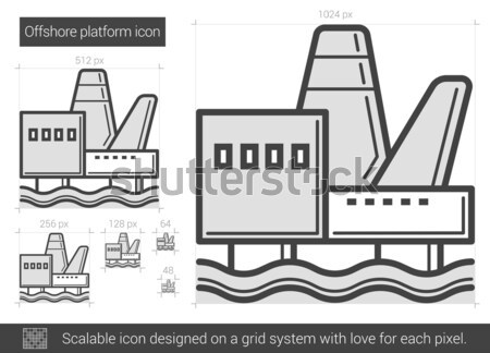 Offshore linie icoană vector izolat Imagine de stoc © RAStudio