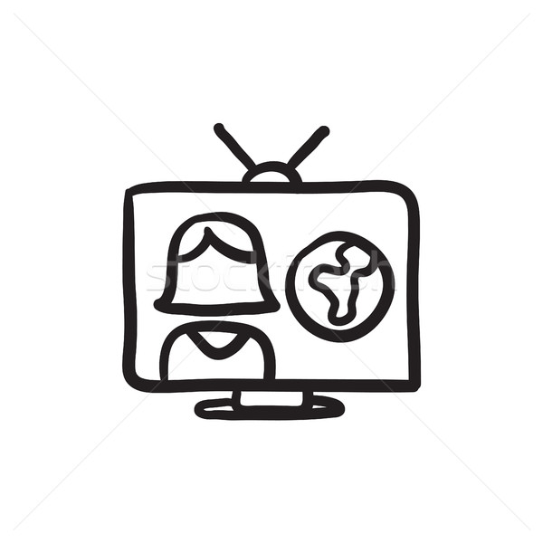 Tv informe boceto icono vector aislado Foto stock © RAStudio