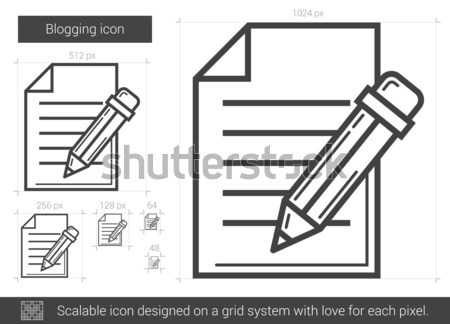 Post lijn icon vector geïsoleerd witte Stockfoto © RAStudio