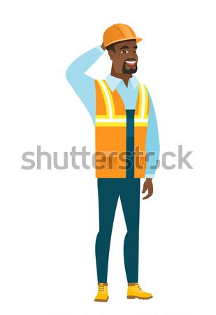 African-american builder holding hand on his chest Stock photo © RAStudio