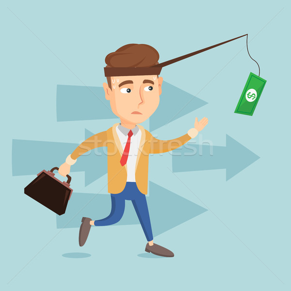 Business man trying to catch money on fishing rod Stock photo © RAStudio