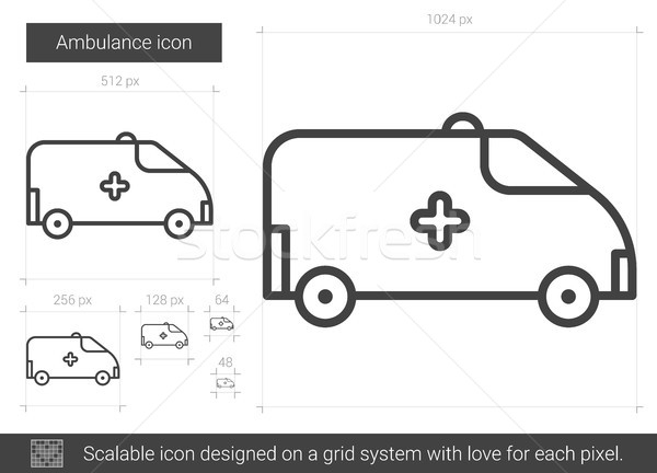 Ambulancia línea icono vector aislado blanco Foto stock © RAStudio