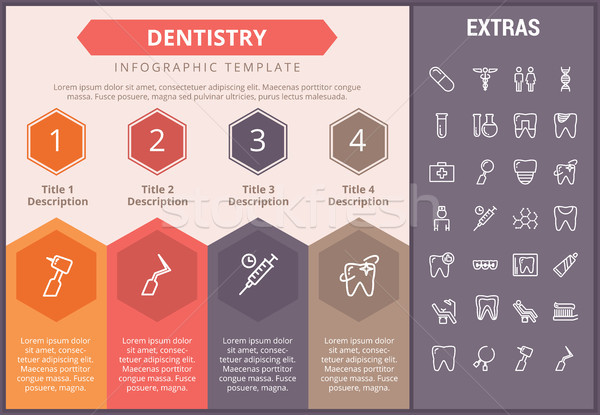 Stock fotó: Fogászat · infografika · sablon · elemek · ikonok · idővonal