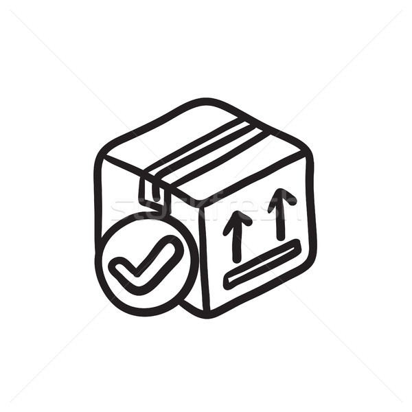 Carton package box sketch icon. Stock photo © RAStudio