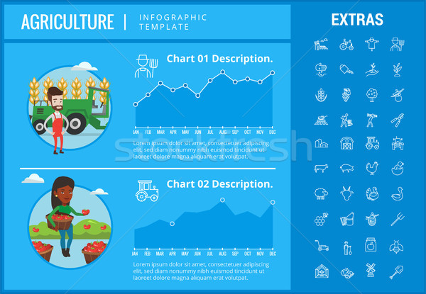 Mezőgazdaság infografika sablon elemek ikonok testreszabható Stock fotó © RAStudio