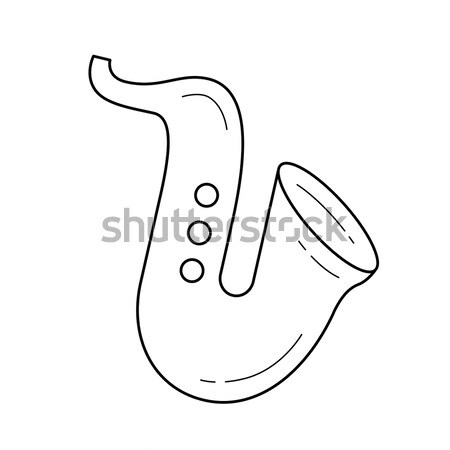 Saxófono línea icono vector aislado blanco Foto stock © RAStudio