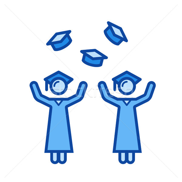 Stock photo: University graduation line icon.