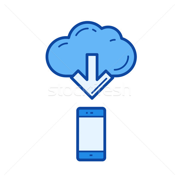 Cloud file access line icon. Stock photo © RAStudio