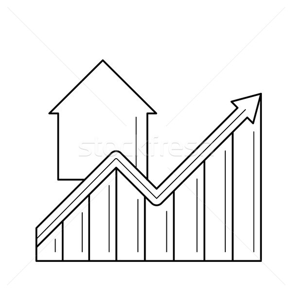ストックフォト: 不動産 · 価格 · 成長 · 行 · アイコン · ベクトル