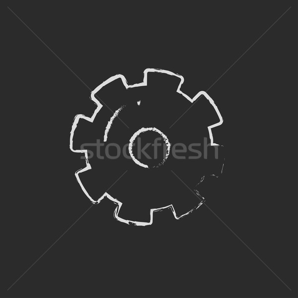 Gear drawn in chalk Stock photo © RAStudio