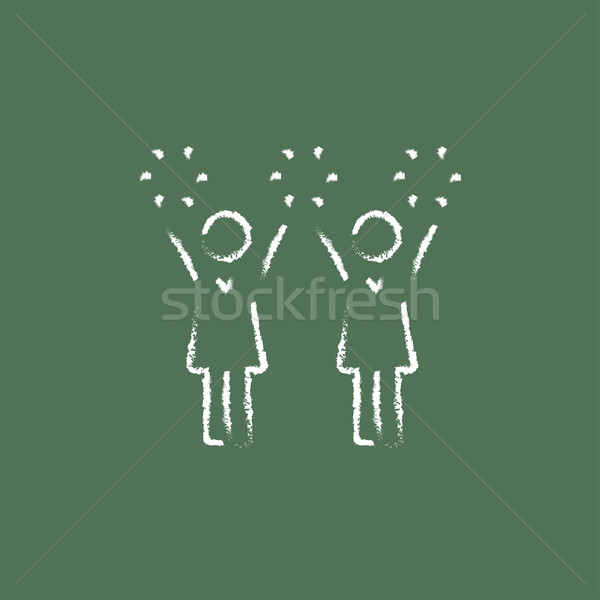 Cheerleaders icon drawn in chalk. Stock photo © RAStudio