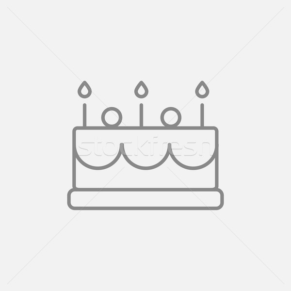 誕生日ケーキ キャンドル 行 アイコン ウェブ 携帯 ストックフォト © RAStudio