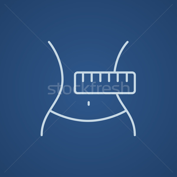 Stock photo: Waist with measuring tape line icon.