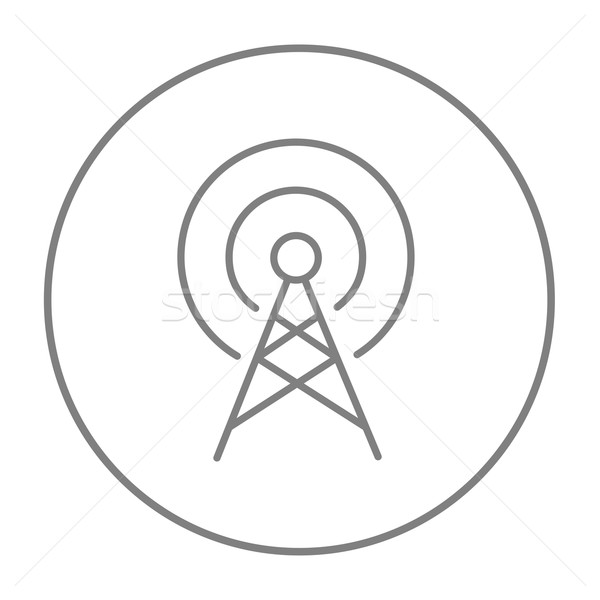 Antenne ligne icône web mobiles infographie [[stock_photo]] © RAStudio