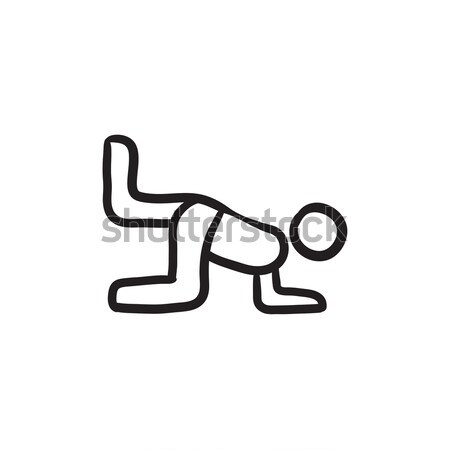 Man exercising buttocks line icon. Stock photo © RAStudio