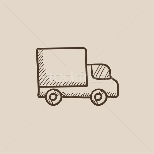 Delivery van sketch icon. Stock photo © RAStudio