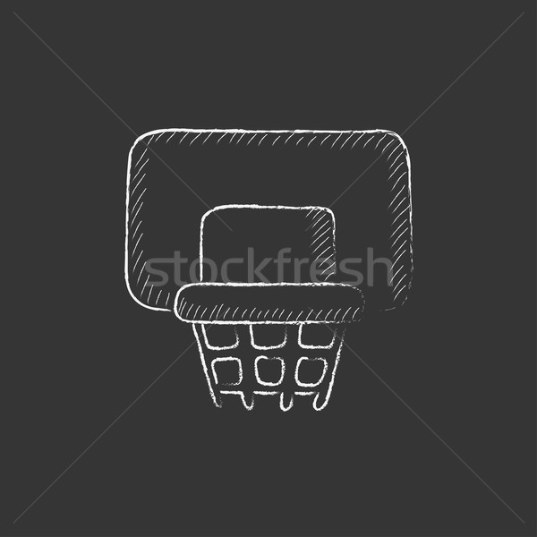 Foto stock: Basquetebol · giz · ícone · vetor