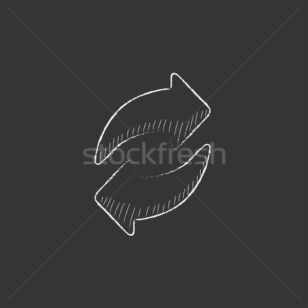 Two circular arrows. Drawn in chalk icon. Stock photo © RAStudio