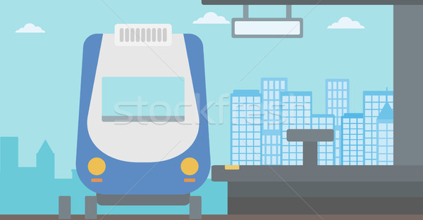 Background of modern train at the station. Stock photo © RAStudio