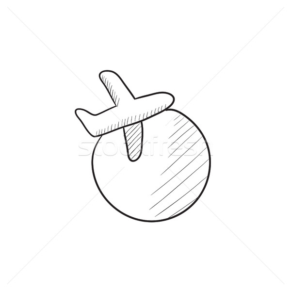 Travel by plane sketch icon. Stock photo © RAStudio