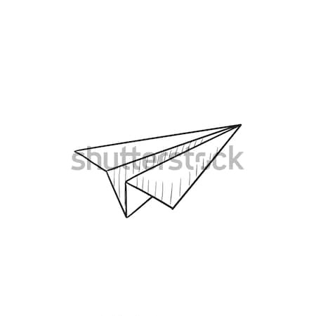 Paper airplane sketch icon. Stock photo © RAStudio