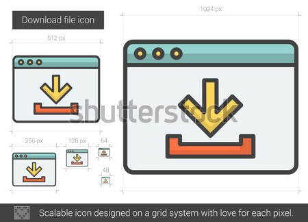 Stock photo: Download file line icon.