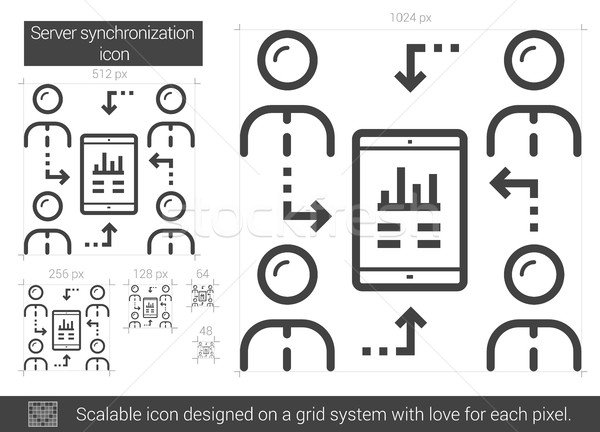 Server synchronization line icon. Stock photo © RAStudio