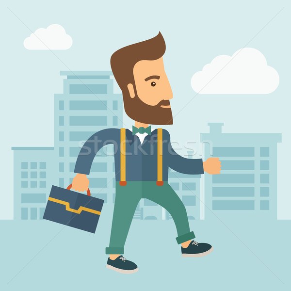 Handsome, young man walking. Stock photo © RAStudio