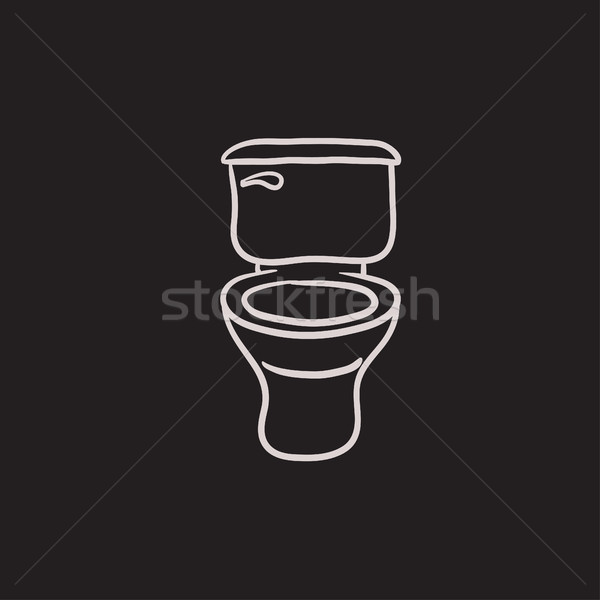 Toilette Schüssel Skizze Symbol Vektor isoliert Stock foto © RAStudio