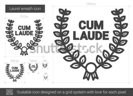 Laurel wreath line icon. Stock photo © RAStudio