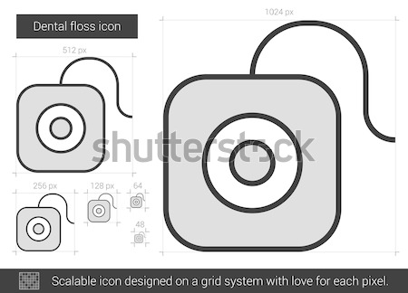 Stock photo: Dental floss line icon.