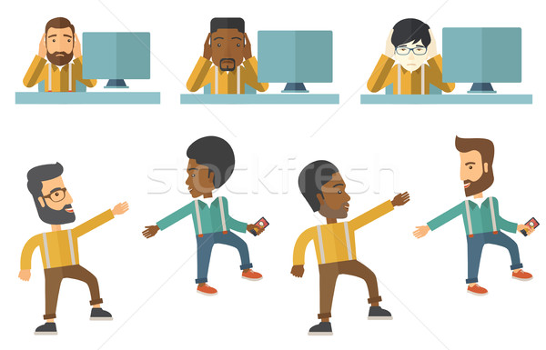 Vector set of illustrations with business people. Stock photo © RAStudio