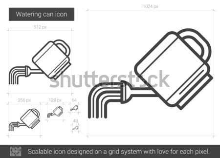 [[stock_photo]]: Arrosoir · ligne · icône · vecteur · isolé · blanche