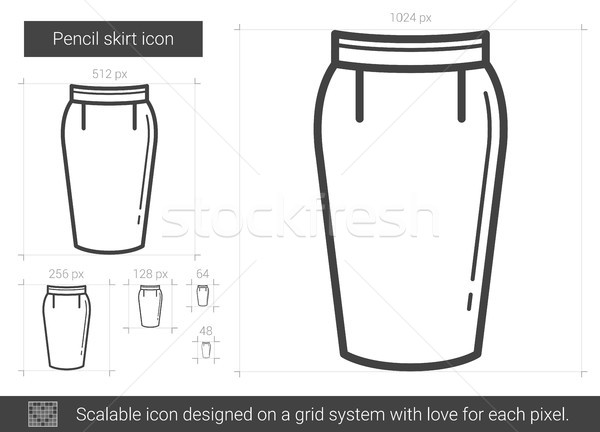 Foto stock: Lápis · saia · linha · ícone · vetor · isolado