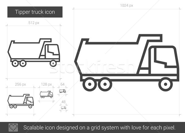 Tipper truck line icon. Stock photo © RAStudio