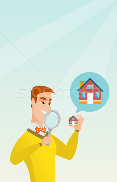 Young caucasian man looking for a house. Stock photo © RAStudio