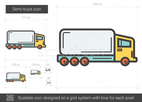 Semi-truck line icon. Stock photo © RAStudio