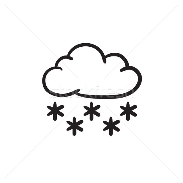 Wolke Schnee Skizze Symbol Vektor isoliert Stock foto © RAStudio