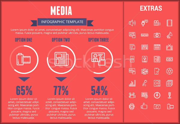 Media infografica modello elementi icone personalizzabile Foto d'archivio © RAStudio