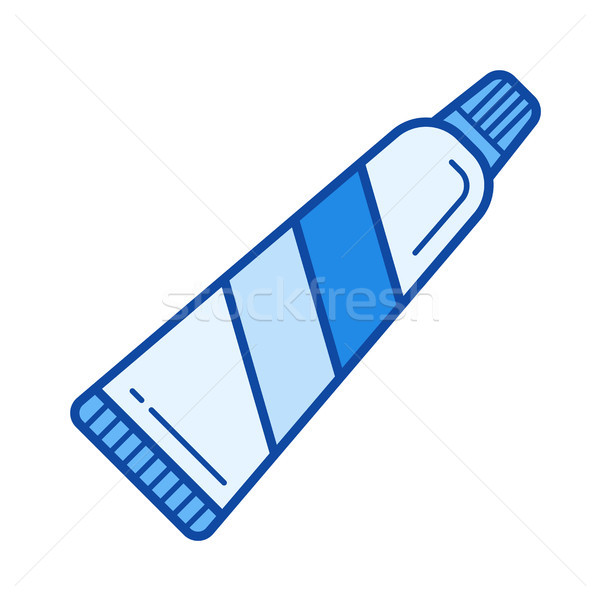 Dentifrice ligne icône vecteur isolé blanche [[stock_photo]] © RAStudio