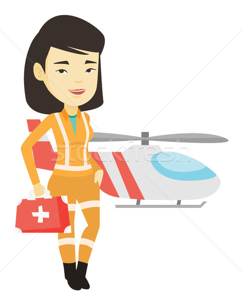 Stock photo: Doctor of air ambulance vector illustration.