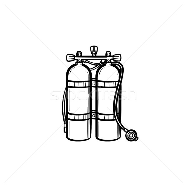 Oxygen tank hand drawn sketch icon. Stock photo © RAStudio