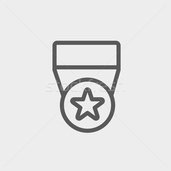 One star medal thin line icon Stock photo © RAStudio
