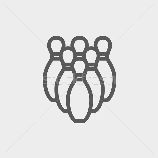 Bowling pins thin line icon Stock photo © RAStudio