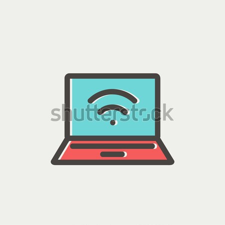 [[stock_photo]]: Internet · wifi · léger · ligne · icône · web