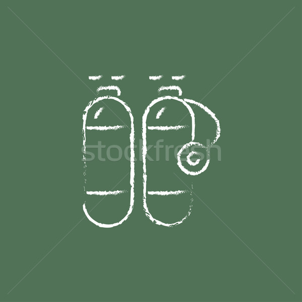 Oxygen tank icon drawn in chalk. Stock photo © RAStudio